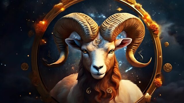 Zodiac sign of aries head