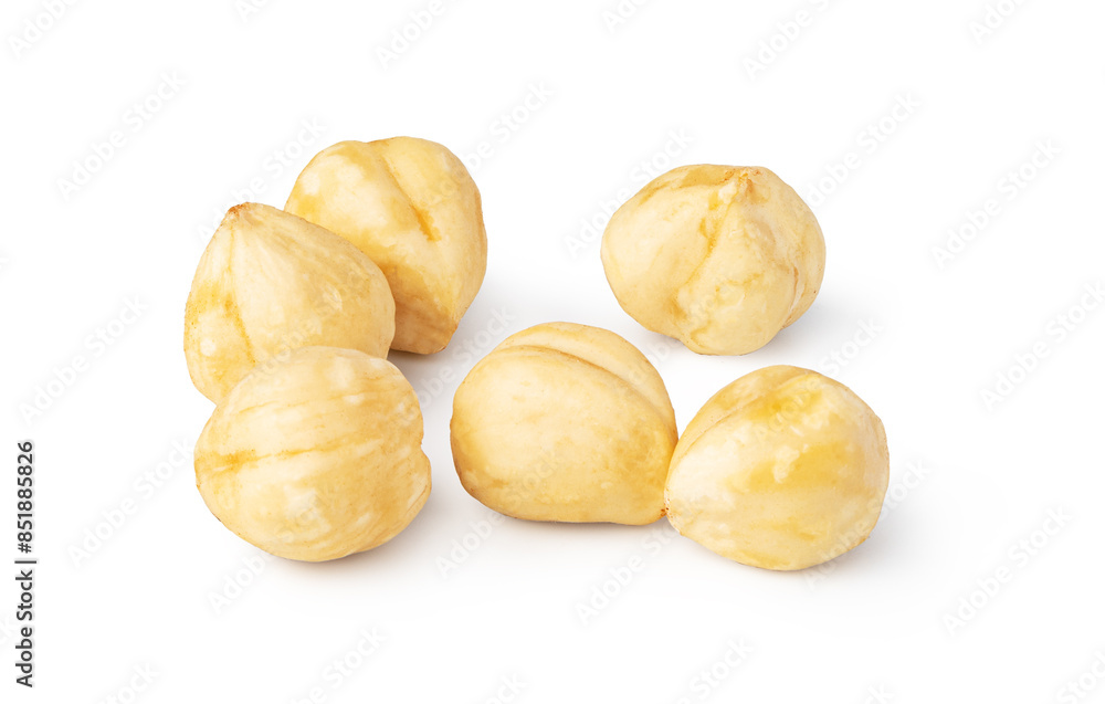 Wall mural hazelnuts on white background - Wall murals