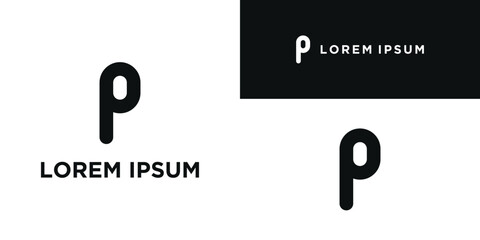 Simple letter P logo design template. Premium Vector