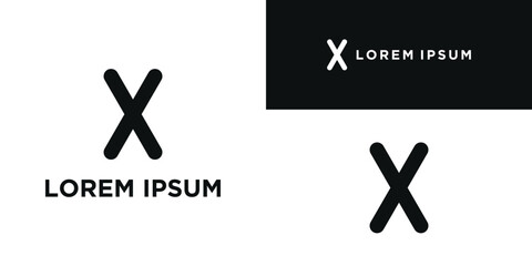 Obraz premium Simple letter X logo design template. Premium Vector