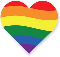 Heart in the rainbow LGBT flag colors icon on a transparent background card poster design for LGBT Pride Month. Happy LGBT Pride Month, LGBT Gay Pride