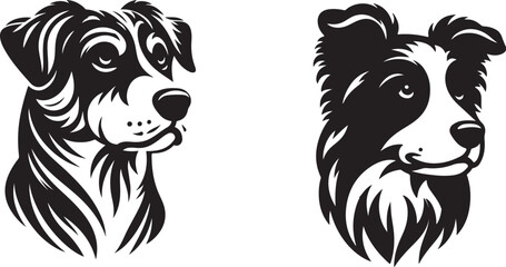 Dog Head Silhouette Vector Illustration EPS