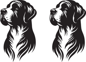 Dog Head Silhouette Vector Illustration EPS