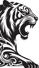 Obraz premium Tiger Silhouette Vector Illustration EPS