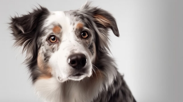 "Aidi in Focus: A Pristine White Background Portrait"
