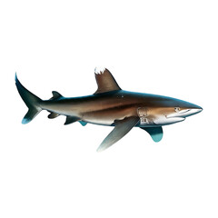 Obraz premium oceanic whitetip shark on transparent background 1