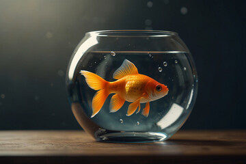 A glass bowl with a few goldfish swimming in it