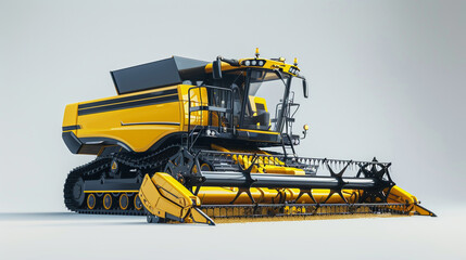 Obraz premium 3D rendering of a combine harvester machine.