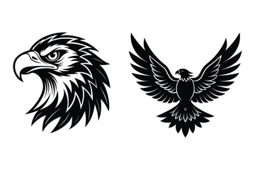 Eagle Logo Type Set High-Quality Vector Silhouette Designs  illustration.