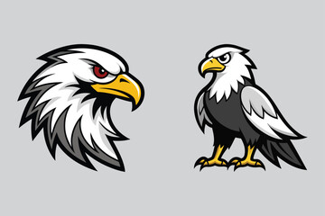 Eagle Mascot Vector Collection: High-Quality Graphic Design Art.Eagle Logo Set: Premium Vector Design Mascot Illustrations.