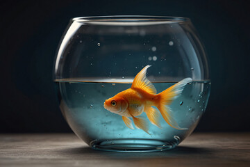 A glass bowl with a few goldfish swimming in it