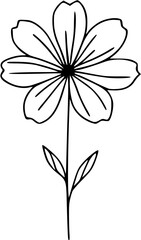 Obraz premium This is an illustration of flowers in a simple and modern line art style. The image features various types of flowers with different shapes and sizes, each with unique petal and leaf details. This lin