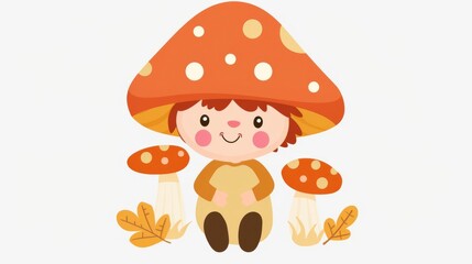 Adorable kawaii clip art of Hansel, simple illustration with flat colors, cheerful and bright on a white background