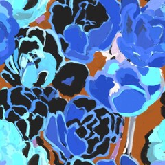 Seamless pattern with decorative flowers