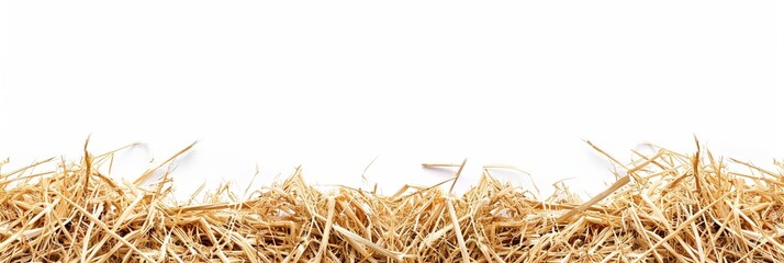 A pile of hay over white background isolated