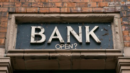 Obraz premium Brick bank building with 