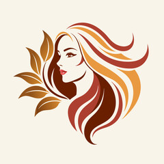 An original minimalist logo for a modern women's beauty salon in fashionable colors.