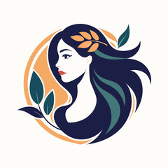 Elegant minimalist logo for a women's beauty salon using modern colors.