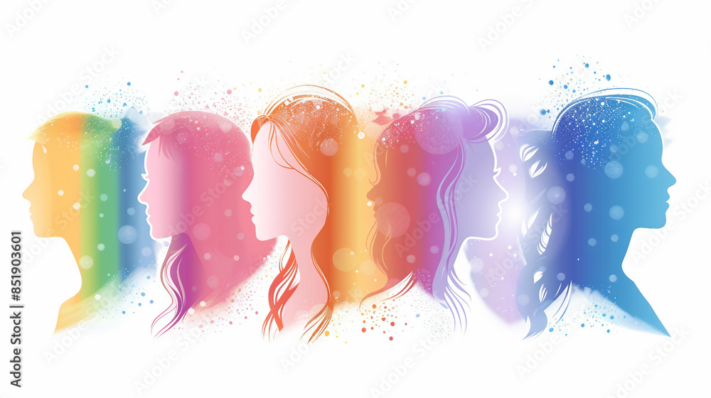 Wall mural Empowering Girls Worldwide - International Day of the Girl Child Template for Banner, Card, Poster with Text Inscription Vector Illustration