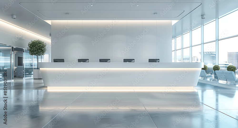 Poster Check-in counter on white background. Generative AI.