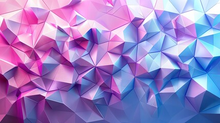Obraz premium A modern background of 3D polygonal shapes in a gradient of blues and purples, with a clean, sleek look