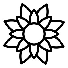 Obraz premium sunflower line icon vector illustration isolated on white background