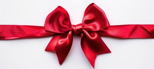 Red bow on white background