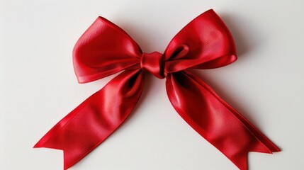 Red bow on white background