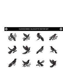 Cuckoo Birds Silhouette Vector Illustration