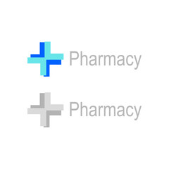 Fototapeta premium Pharmacy Health Cross Hospital Sign Symbol Logo Clipart Vector isolated on White