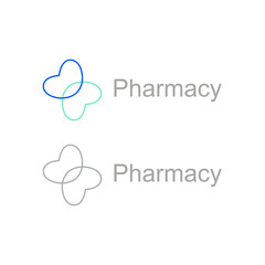 Pharmacy Health Cross Hospital Sign Symbol Logo Clipart Vector isolated on White