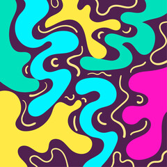 Hand drawn flat abstract shapes background