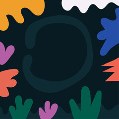 Hand drawn flat abstract shapes background