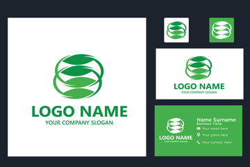  leaf logo design ready vector template