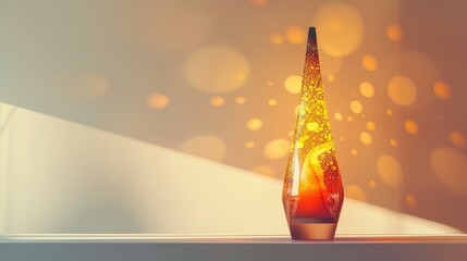 Lava lamp desk lamp on white backdrop indoor light digital image computer generated artwork
