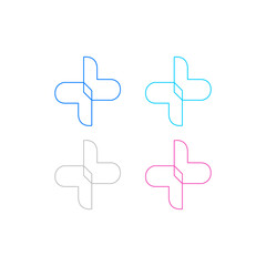 Obraz premium Pharmacy Health Cross Hospital Sign Symbol Logo Clipart Vector isolated on White