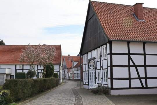 Blick in das Zentrum der Stadt Rietberg in Nordrhein-Westfalen	