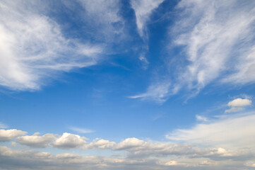 Blue sky and white clouds.