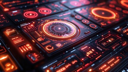 Obraz premium Futuristic Sci-Fi Control Panel