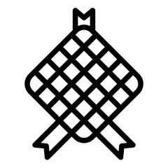 ketupat line icon vector illustration isolated on white background