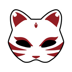 white mask on red background