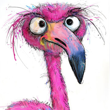 recommend clip art: pink flamingo bird