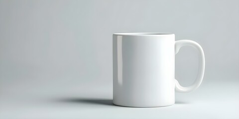 Obraz premium White Blank Mug Mockup Photo for Realistic Branding and Design Presentations. Concept Mockup Photography, Realistic Branding, Mug Design, White Blank Mug, Design Presentations
