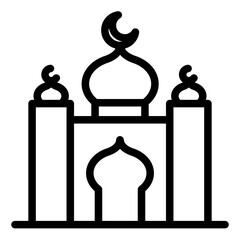 mosque line icon vector illustration isolated on white background