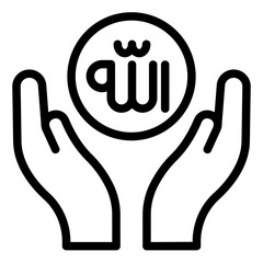 praying line icon vector illustration isolated on white background