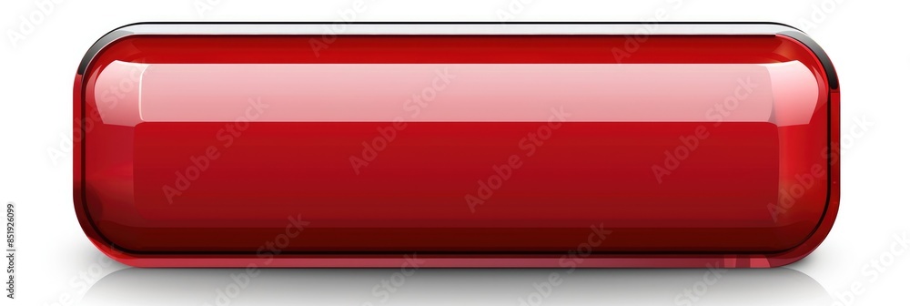 Wall mural red button label sign plate. rectangle icon for web design with shiny finish