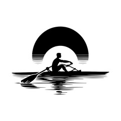 Rowing vector silhouette illustration