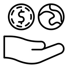 hand line icon vector illustration isolated on white background