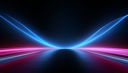 abstract background with neon lights rays lines
