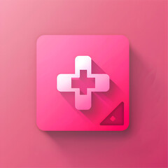 Fototapeta premium First aid kit icon in pink gradient